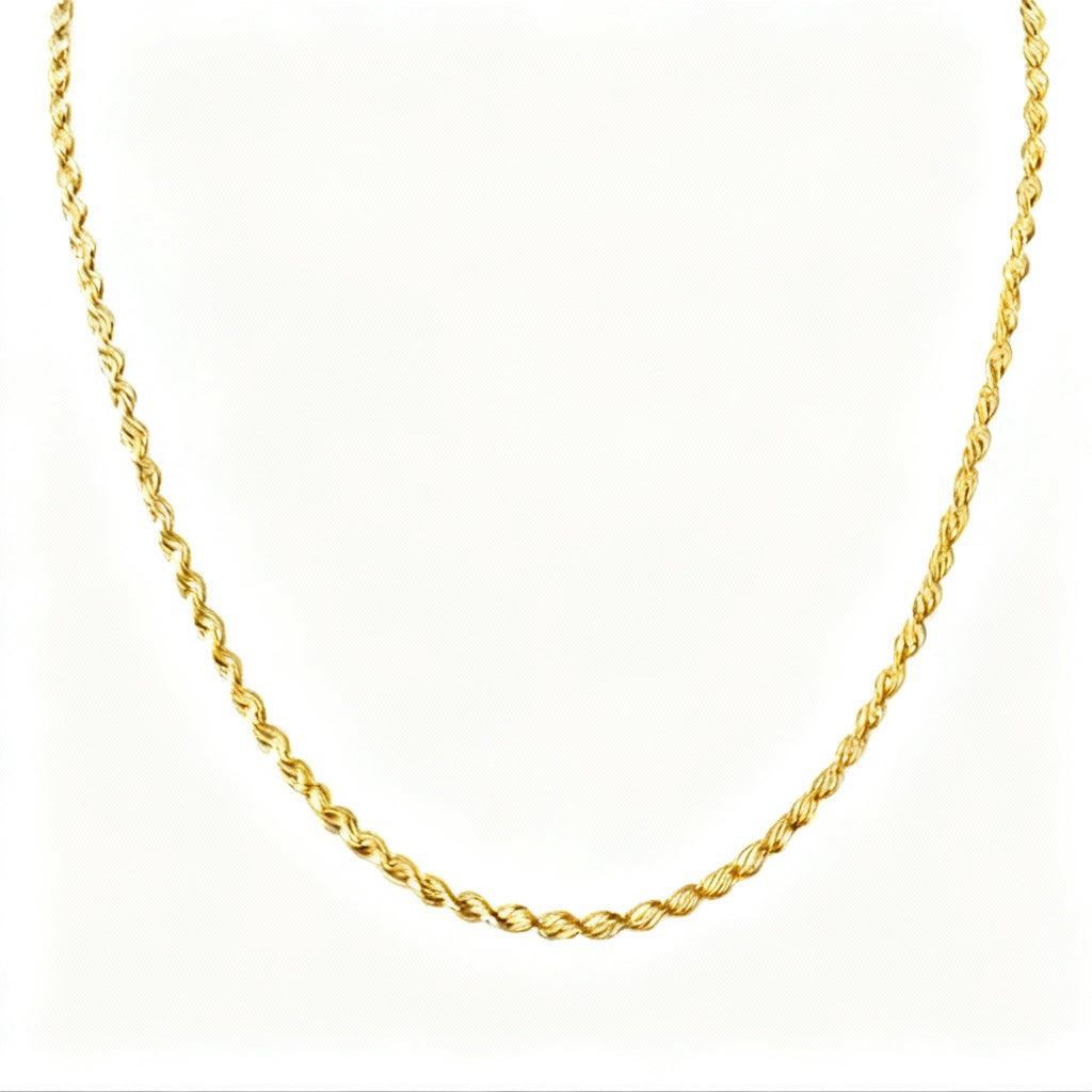 Men’s Gold Stainless Steel Twist Chain Necklace – Waterproof Rope-Style Jewellery