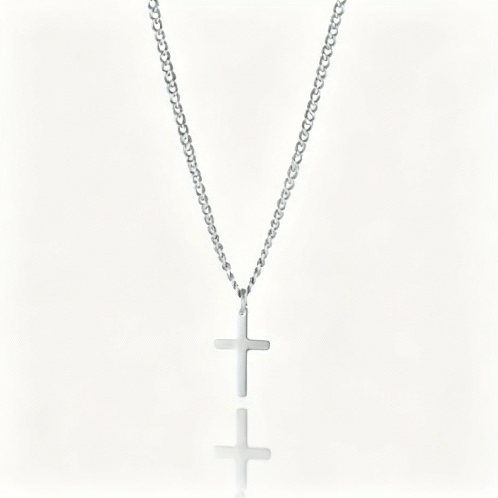 Men’s Stainless Steel Cross Pendant Necklace – Minimalist Classic Jewellery