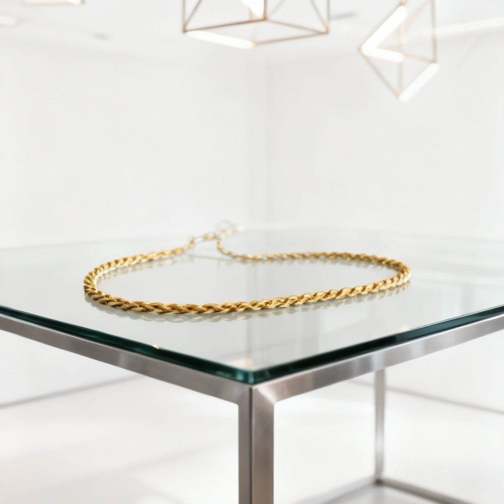 Men’s Gold Stainless Steel Twist Chain Necklace – Waterproof Rope-Style Jewellery