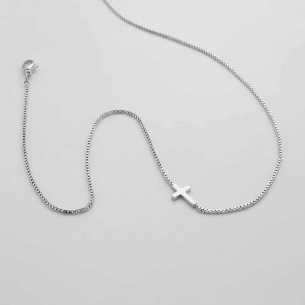 Minimalist Cross Pendant Necklace in Gold or Silver – Stainless Steel Jewellery for Women